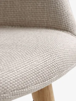 ADSLEVSilla de comedor ADSLEV tela beis/color roble natural