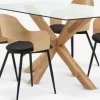 AGERBY + HVIDOVREMesa AGERBY L160 roble natural+4 sillas HVIDOVRE roble/negro