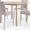 ALSTED + BRANDEMesa ALSTED Ø120 roble natural + 4 sillas BRANDE beis