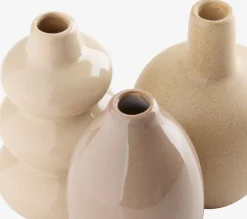 AMUNDSENJarrón AMUNDSEN Ø6xA10cm beis 3 unidades