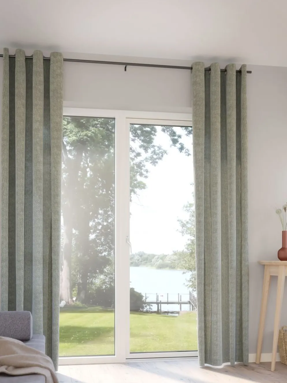 ANHOLTCortina ANHOLT 1x140x300 verde empolvado