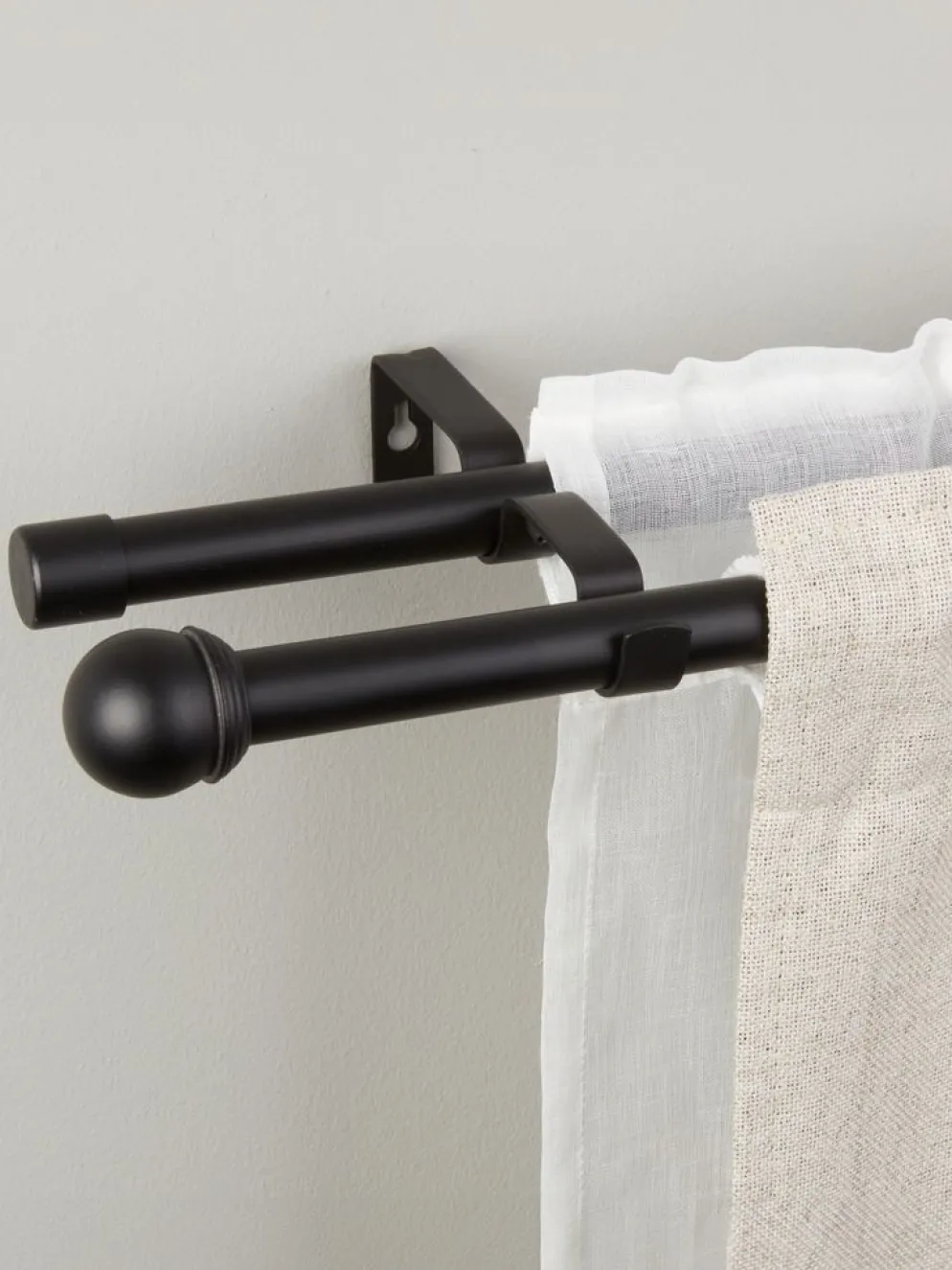 BALLBarra de cortina doble BALL 120-210cm