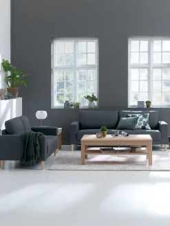 EGENSESofá EGENSE 3 plazas tela gris oscuro