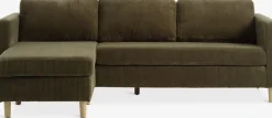 FALSLEVSofá FALSLEV chaise longue pana verde oliva
