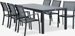 HAGEN + STRANDBYMesa HAGEN L214 + 4 sillas STRANDBY gris