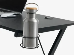 HALSTEDEscritorio gaming HALSTED 60x120 portabebidas+soporte negro