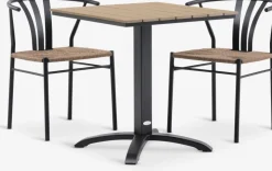 HOBRO + TAGMARKMesa HOBRO L70 natural + 2 sillas TAGMARK negro