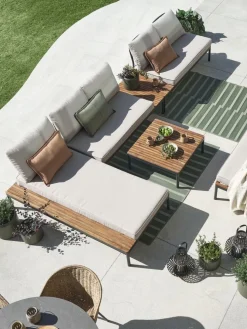 HOUConjunto muebles jardín HOU 2 plazas madera dura