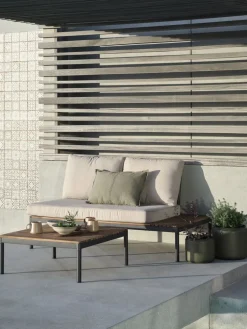 HOUConjunto muebles jardín HOU 2 plazas madera dura