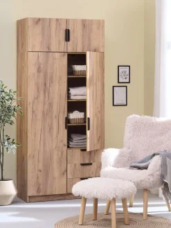 JENSLEVArmario JENSLEV 96x176 2 puertas color roble salvaje natural
