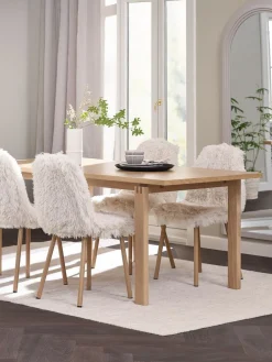 JONSTRUPSilla de comedor JONSTRUP felpa blanco crudo/color roble