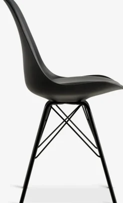 KLARUPSilla de comedor KLARUP polipiel negro/negro