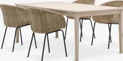 KOLLEN + TUERNEMesa KOLLEN L205 madera dura + 4 sillas TUERNE natural