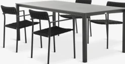 LANGET + TRILLEVALLENMesa LANGET L207 + 4 sillas TRILLEVALLEN negro