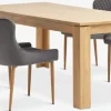LINTRUP + PEBRINGEMesa LINTRUP L190/280 roble salvaje + 4 sillas PEBRINGE gris