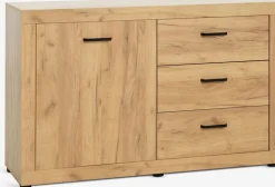 LINTRUPAparador LINTRUP 1 puerta 3 cajones roble salvaje natural
