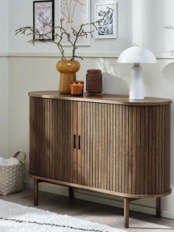 LYNGVIGAparador LYNGVIG 120cm 2 puertas persiana roble oscuro