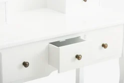 MALLINGTocador + taburete MALLING con espejo blanco/beis