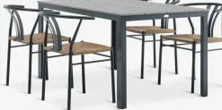 MARIELYST + TAGMARKMesa MARIELYST L150 gris + 4 sillas TAGMARK negro
