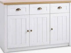MARKSKELAparador MARKSKEL 3 puertas blanco/roble salvaje natural