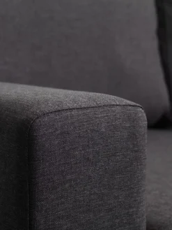 MARSLEVSofá cama con chaise longue MARSLEV tela gris oscuro