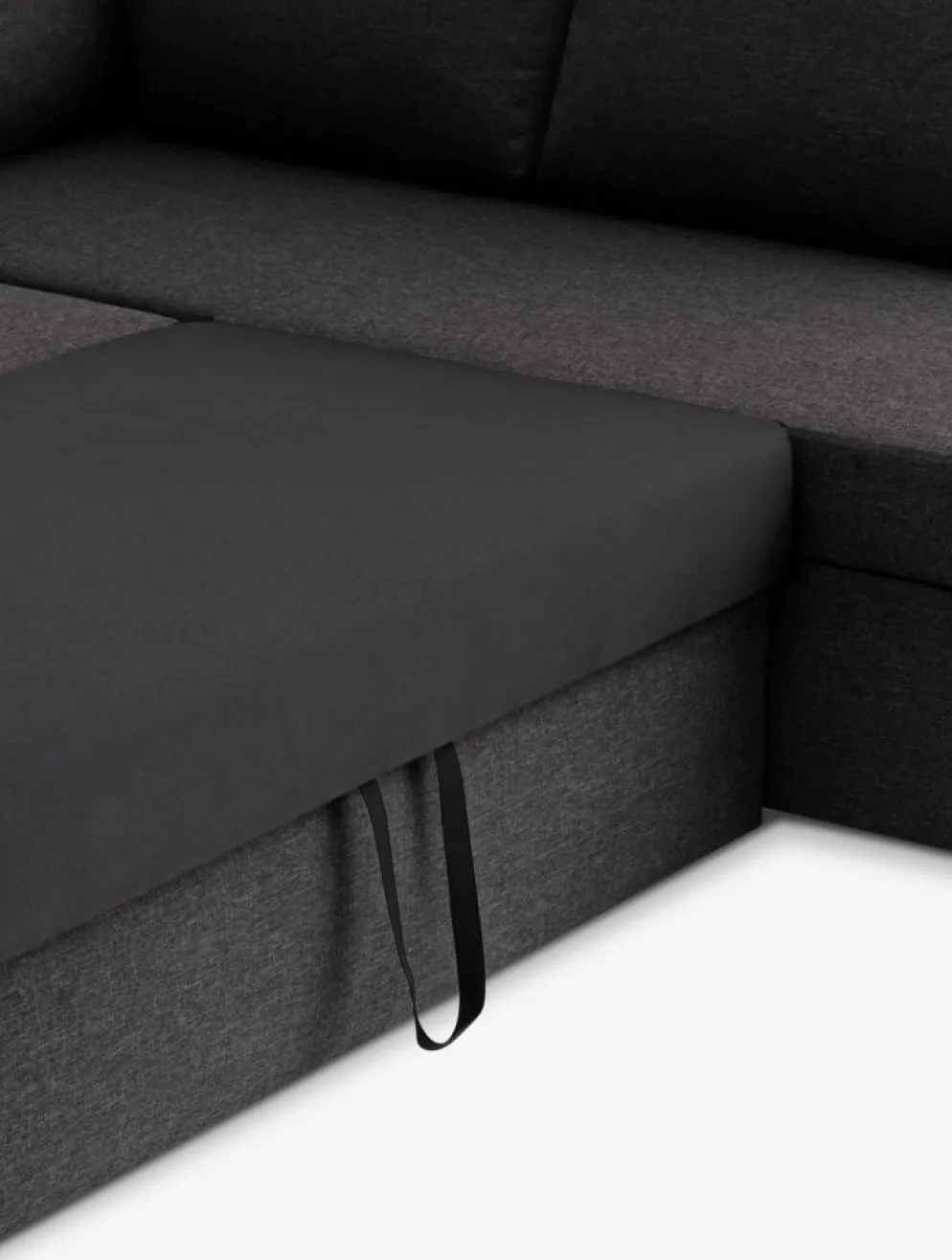 MARSLEVSofá cama rinconera MARSLEV tela gris oscuro