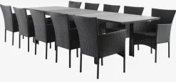 MOSS + AIDTMesa MOSS L214/315 gris + 4 sillas AIDT negro