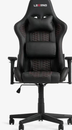 NIBESilla gaming NIBE polipiel negro/rojo