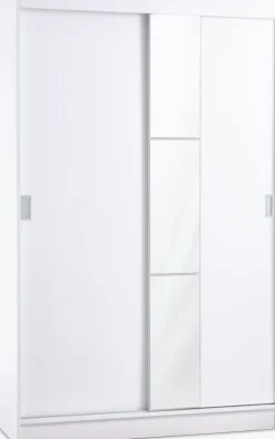 ODDERArmario ODDER 120x201 2 puertas correderas con espejo blanco