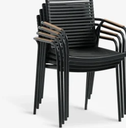 RANGSTRUP + NABEMesa RANGSTRUP Ø130 natural/negro + 4 sillas NABE negro