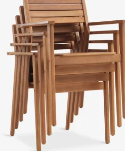 SIRDAL + HAMRAMesa SIRDAL L211 + 4 sillas HAMRA madera dura
