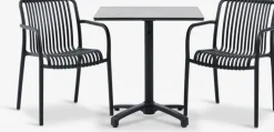 TIPMOSE + NABBENMesa TIPMOSE L70 gris + 2 sillas NABBEN negro