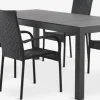 TYDAL + GUDHJEMMesa TYDAL L208/272 + 4 sillas GUDHJEM negro
