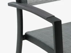 VAMDRUP + STRANDBYMesa VAMDRUP Ø120 + 4 sillas STRANDBY gris