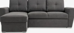 VEJLBYSofá cama con chaise longue VEJLBY tela gris oscuro