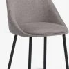 VELLEVSilla de comedor VELLEV tela arena/negro