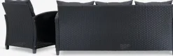VENConjunto muebles jardín VEN 4 plazas con chaise longue negro
