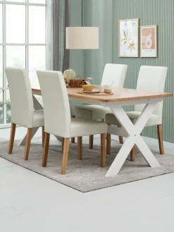 VISLINGE + TUREBYMesa VISLINGE L190 natural + 4 sillas TUREBY beis