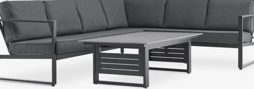 VONGEConjunto muebles jardín VONGE 6 plazas negro